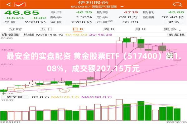 最安全的实盘配资 黄金股票ETF（517400）跌1.08%，成交额207.15万元