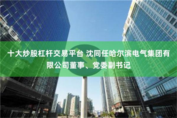 十大炒股杠杆交易平台 沈同任哈尔滨电气集团有限公司董事、党委副书记