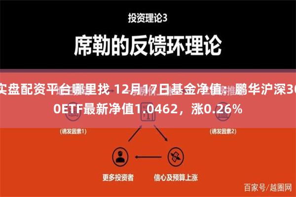 实盘配资平台哪里找 12月17日基金净值：鹏华沪深300ETF最新净值1.0462，涨0.26%