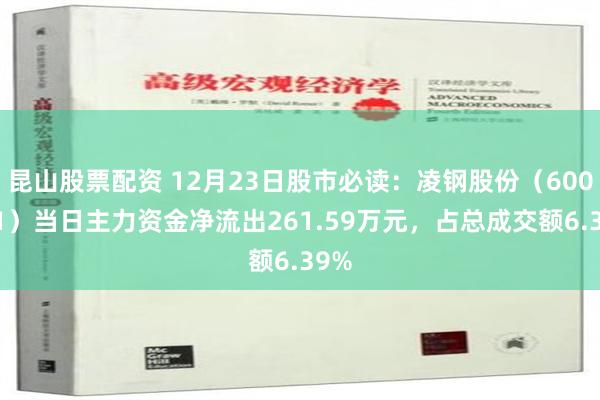 昆山股票配资 12月23日股市必读：凌钢股份（600231）当日主力资金净流出261.59万元，占总成交额6.39%